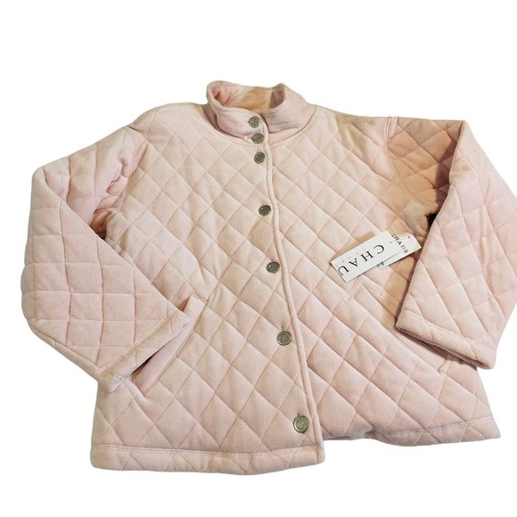 CHAUS Women’s Jacket Size Small Ice Pink Soft Thick Quilt Coat - Picture 1 of 14